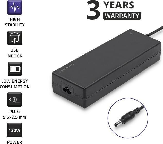 Produktbild Qoltec 50798 Desktop power supply 120W 12V 10A 5.5x2.5 power cable (120 W)