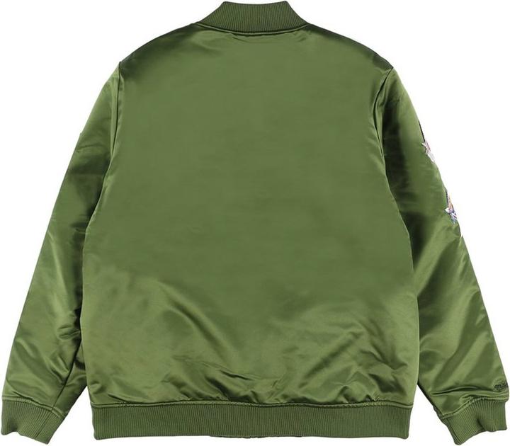 Actual product image Mitchell & Ness M&N Satin Bomber Veste - FLIGHT Philadelphia 76ers olive (M)
