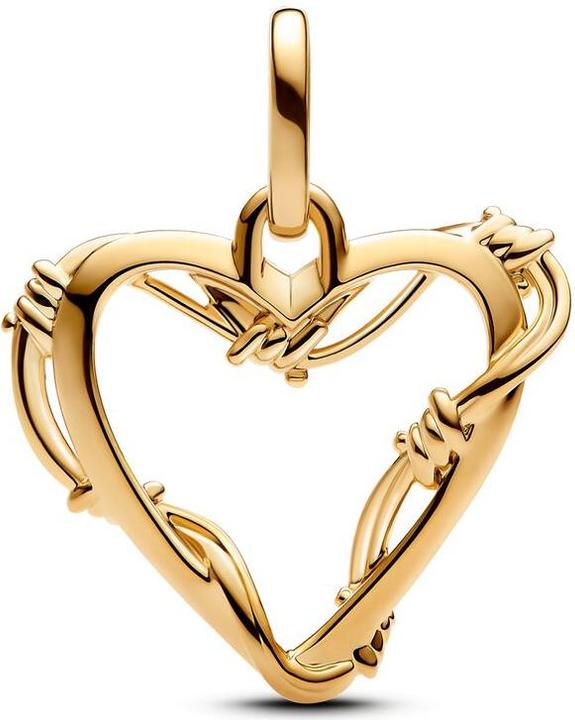 Pandora Medallions Wire Heart dangle Charm (14K vergoldet)