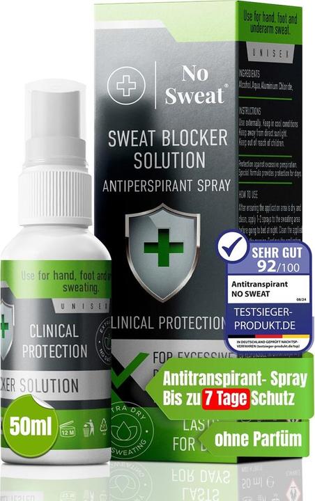 Actual product image KLC Kozmetik No Sweat antiperspirant spray 50 ml (Spray, 50 ml)