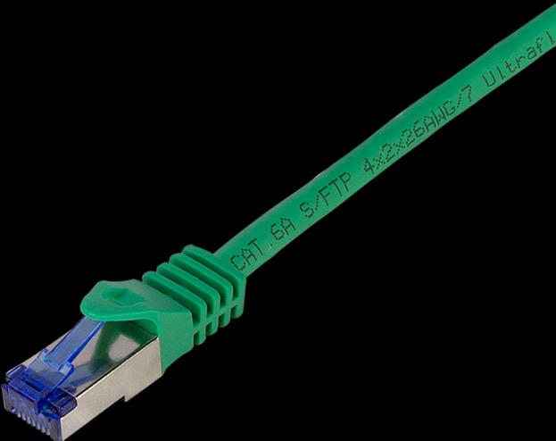 Produktbild LogiLink C6A025S RJ45 CAT 6a S/FTP 0.5m Grün (S/FTP, CAT6a, 0.50 m)