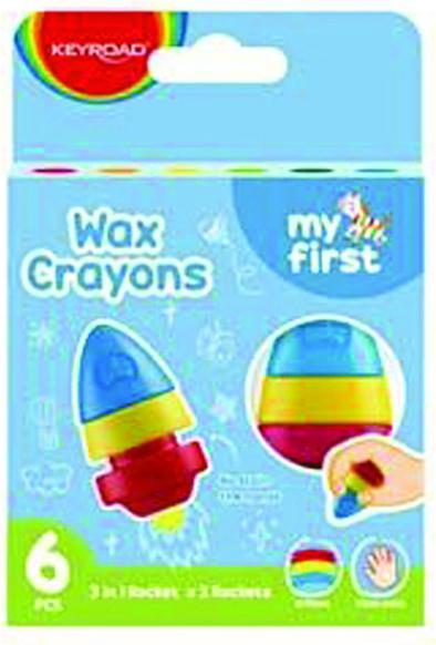 Actual product image Keyroad 2 rockets wax crayons, 6 pcs, pendant, colour mix (6 x)