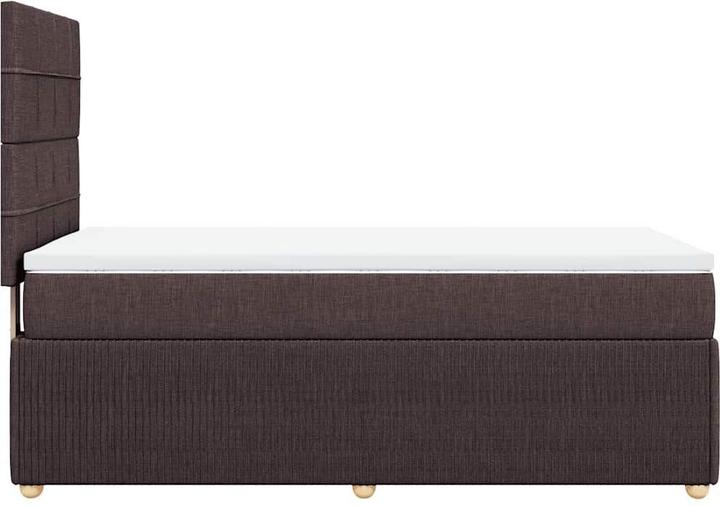 Produktbild VidaXL Boxspringbett Polsterbett Bett mit Matratze Dunkelbraun 100x200cm Stoff (100 x 200 cm, 100 x 200 cm)