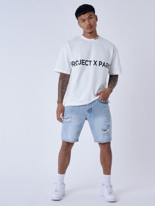 Actual product image Project X Paris shorts jeans ripped effect (34)