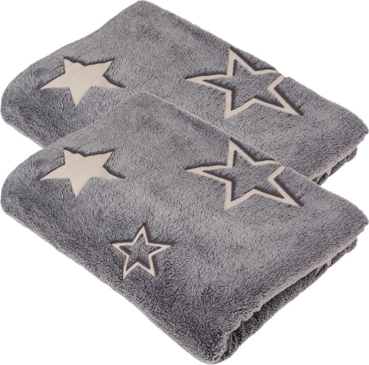 Produktbild Out of the blue Kuscheldecke aus Fleece mit Leuchtsternen, 2er-Set