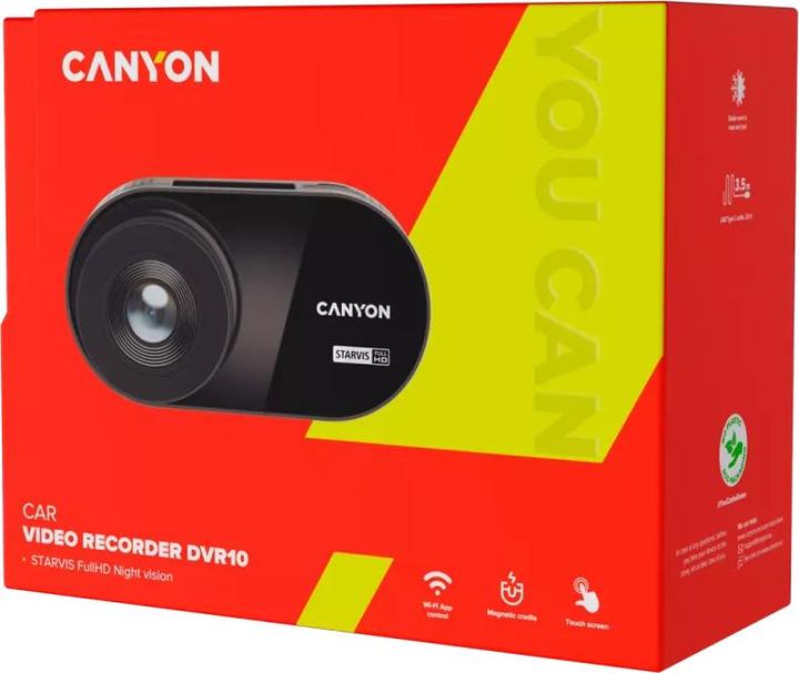 Produktbild Canyon DVR10, car camera with recording, Full HD, 1080p at 60 fps, 3" touch screen (WLAN, Eingebautes Mikrofon, Nachtsicht, Eingebautes Display, Full HD)