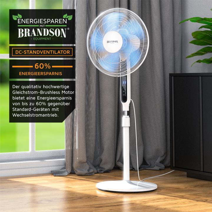 Produktbild Brandson Standventilator, DC Motor, Fernbedienung, energiesparend, Timer, leise, 80° Oszillation, 12 Stufen (56 dB)