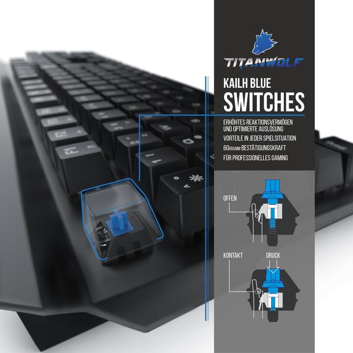Produktbild Titanwolf Gaming Tastatur (DE, Kabelgebunden)