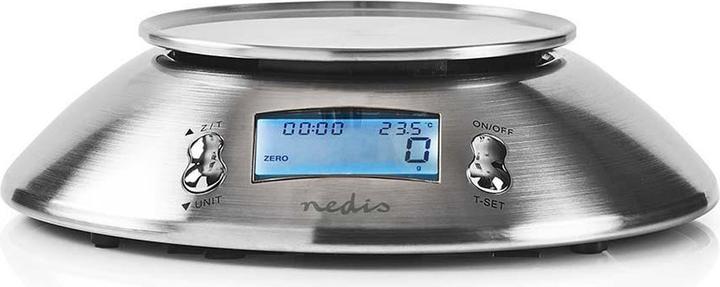 Produktbild Nedis Digitale Küchenwaage - Beleuchtetes LCD - Temperatursensor - Alarm-Timer - Herausnehmbare Sc