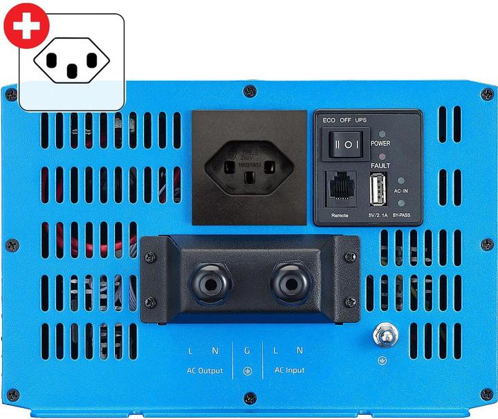 Actual product image Ective TSI 30 Sinus-Wechselrichter 3000W 24V mit Netzvorrangschaltung (CH-Stecker)
