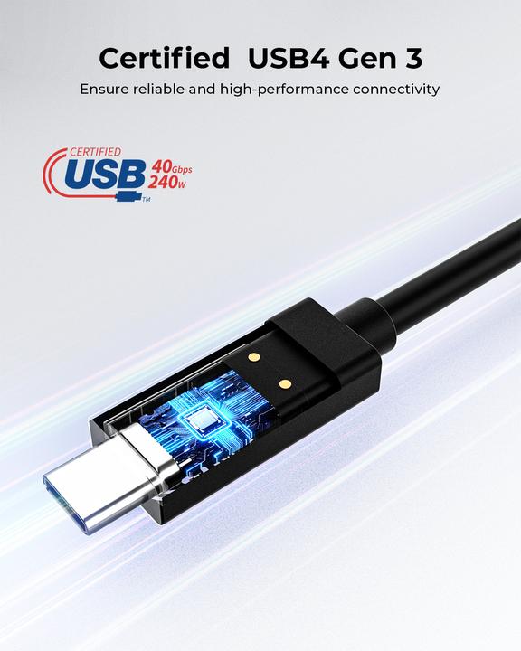 Actual product image Aukey USB C — USB C (0.80 m, USB 4.0, 240 W)