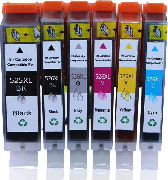 Produktbild Hermex Kompatible Tintenpatrone für Canon PIXMA MG6150 (M, C, Y, GY, PGBK, BK)