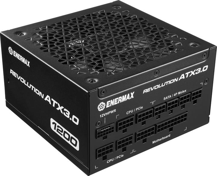 Actual product image Enermax REVOLUTION ATX3.0 Enthusiast Gaming Streaming ATX PSU 1000W 80Plus Gold PCIe 5.0 Ready Full- (1200 W)