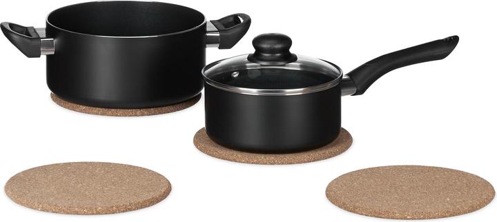 Immagine prodotto Relaxdays Sottobicchieri di sughero (4 x, Pan coaster)