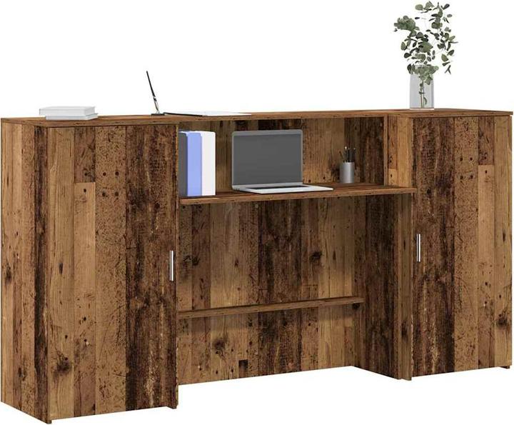 Actual product image VidaXL Reception counter in reclaimed wood look 200x50x103.5 cm wood-based material