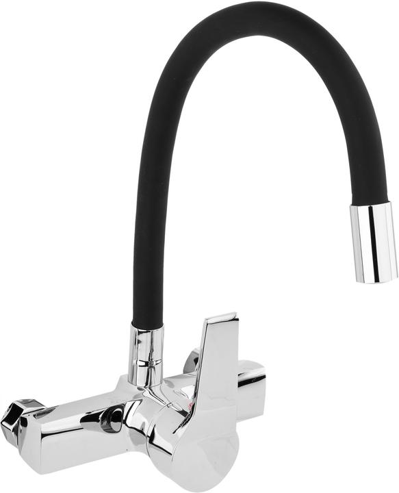 Produktbild Fala Küchenarmatur, Wandarmatur flexible, schwarz, Wasserhahn, Spültischarmatur, Mischbatterie