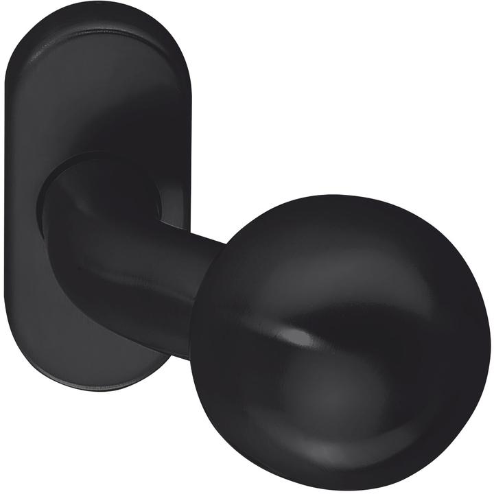 Produktbild Marchesi Türknopf drehbar auf Rosette oval, Edelstahl schwarz (Türgriff)