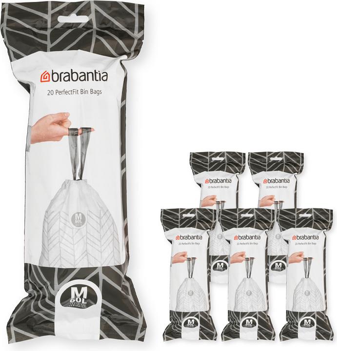 Brabantia PerfectFit Vuilniszakken - 60 l - Code M - 6 rolls x 20 stuks (120 x, 60 l)