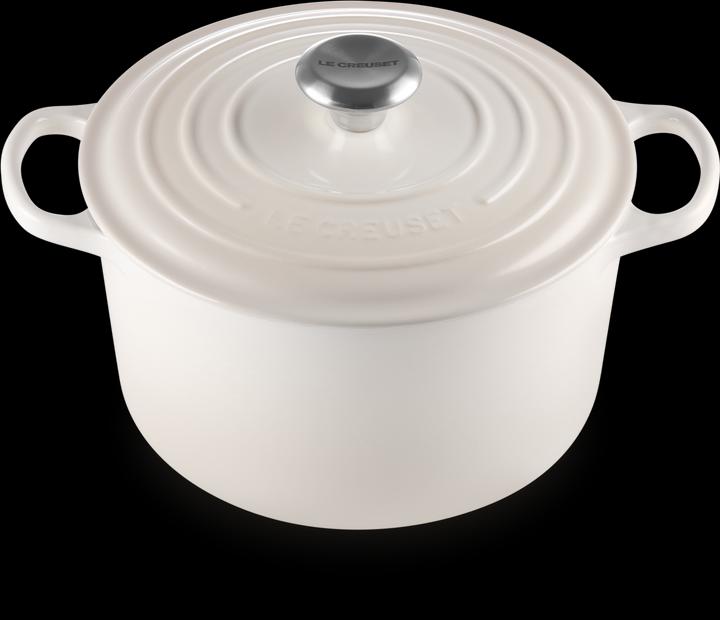 Image du produit Le Creuset Cocotte haute SIGNATURE Meringue (24 cm, Cocotte + faitout, Fonte)