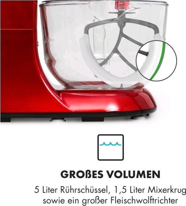 Actual product image Klarstein Lucia Rossa 2G Food Processor Red (1300 W)