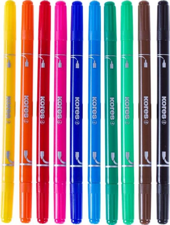 Produktbild Kores Filzmalstifte "Korello 2in1" 10 Farben (Mehrfarbig, 10 x)