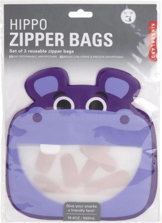 Produktbild Kikkerland Hippo Zipper Bag (3 x)