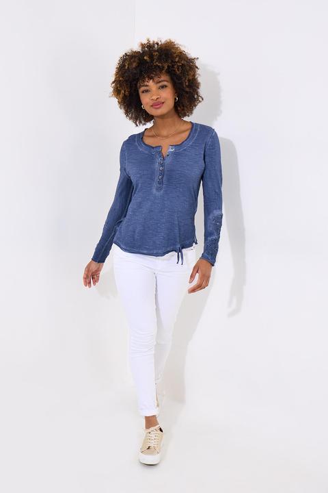 Actual product image Joe Browns Crochet Patch Henley Top (46)