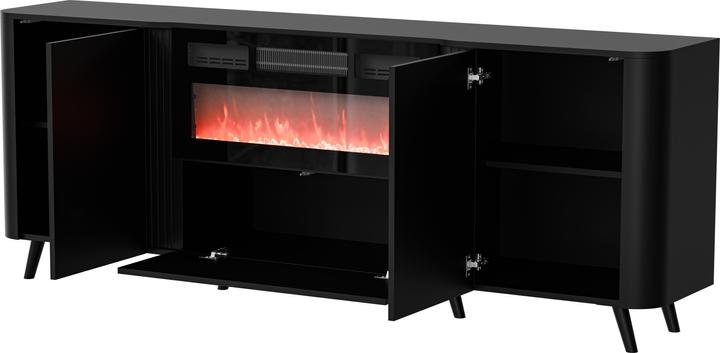 Actual product image Cama Volare chest of drawers 200 x 39 x 75 cm black + fireplace (200 x 39 x 75 cm)