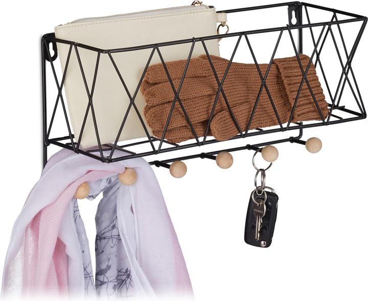 Immagine prodotto Relaxdays Mensola con-ganci (36 x 13 x 17 cm)