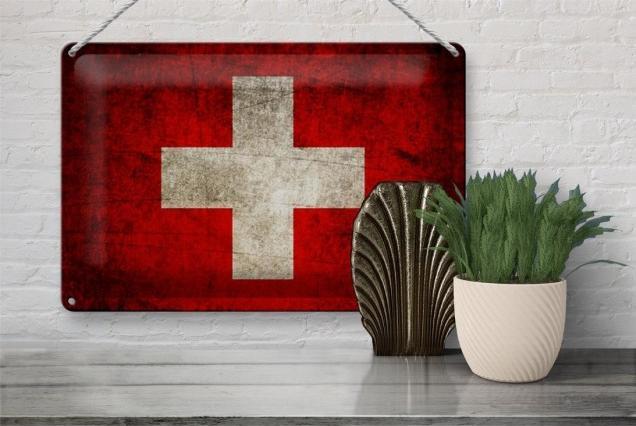 Image du produit Femer Plaque en métal 30x20cm drapeau suisse (30 x 20 cm)