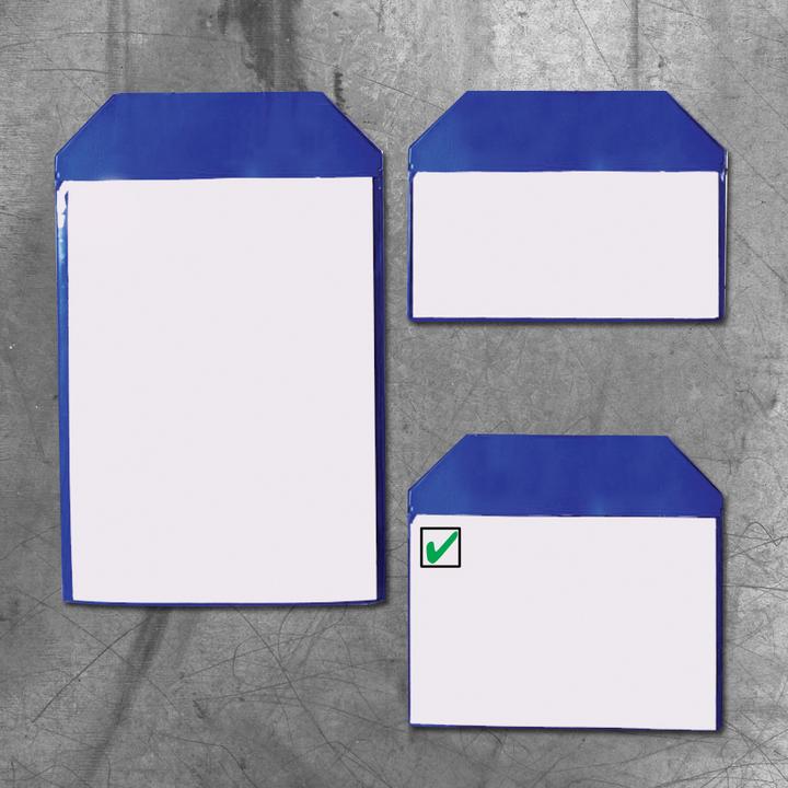 Actual product image Brady Large pockets (magnetic pockets) with magnet. strips, vinyl, blue, 157 x 220 mm (pack of 10)