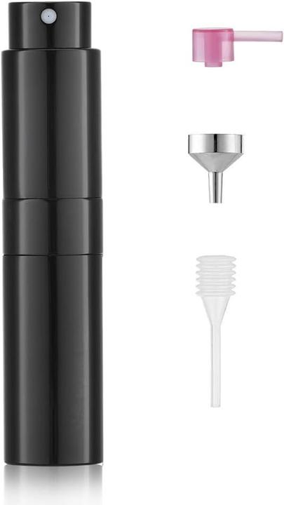 Actual product image Swissdetector Refillable perfume atomizer - Aluminium 8 ml rotating with hidden lid - Black