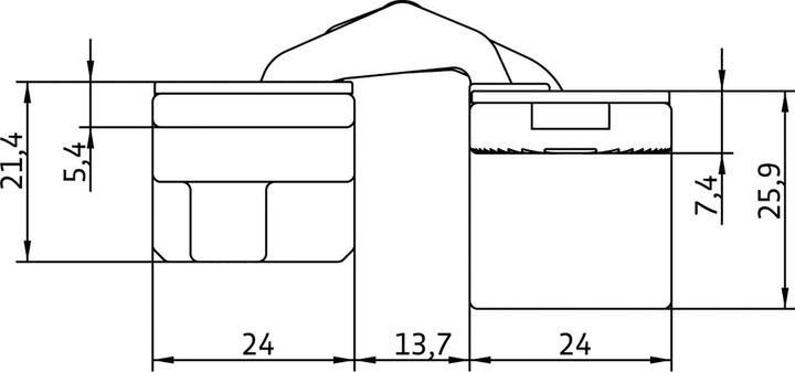 Actual product image Roberto Anselmi ANSELMI concealed door hinge AN 150 3D, die-cast zinc white