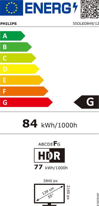 Energie-Label Philips 55OLED849/12 (55", OLED, 4K)