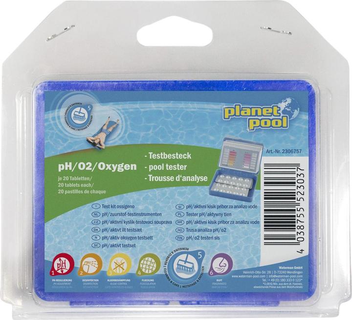 Planet Pool Kit de test pH/oxygène (134 g, 20 ml)