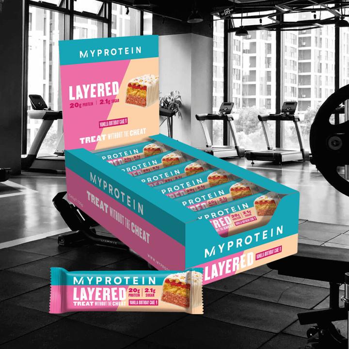 Actual product image MyProtein Retail Layered Bar (12 x 60G) (Vanilla Birthday Cake, 12 pcs., 720 g)