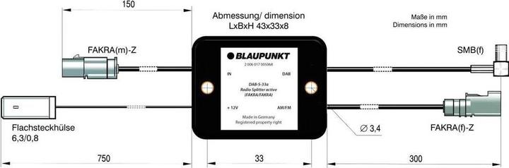Actual product image Blaupunkt DAB antenna splitter