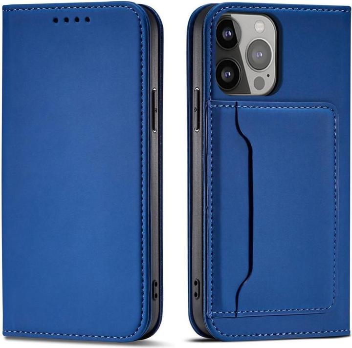Image du produit Hurtel Étui à cartes magnétique pour iPhone 13 Pro couverture de l'étui à cartes bleu (Apple iPhone 13 Pro)