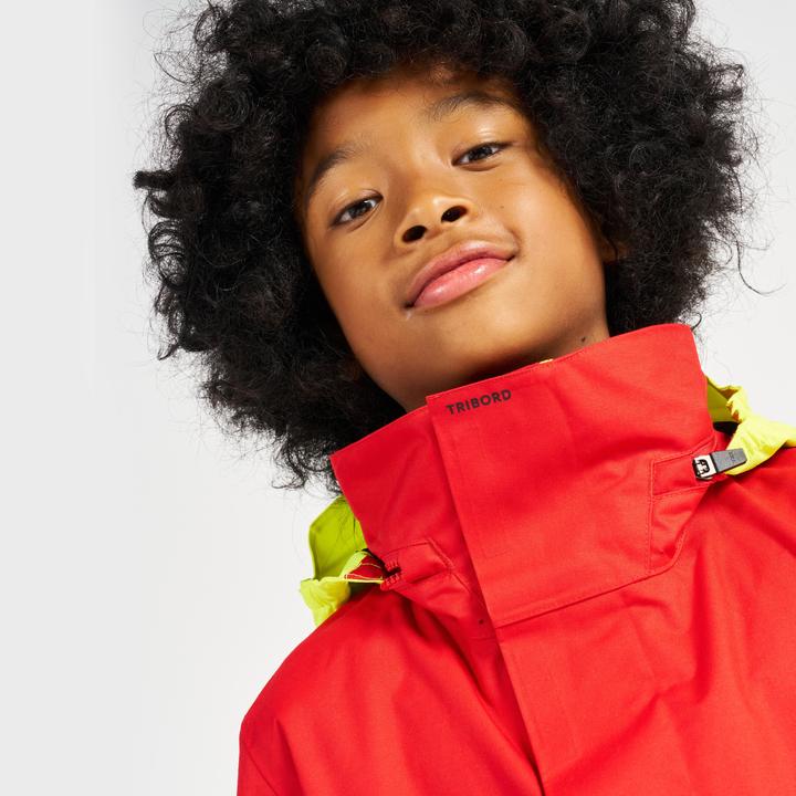 Produktbild Tribord Regenjacke Segeljacke Kinder wasserdicht winddicht - Sailing 300 rot/gelb