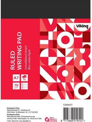 Produktbild Viking Notizblock DIN A7 Liniert (A7, Liniert, Weicher Einband)