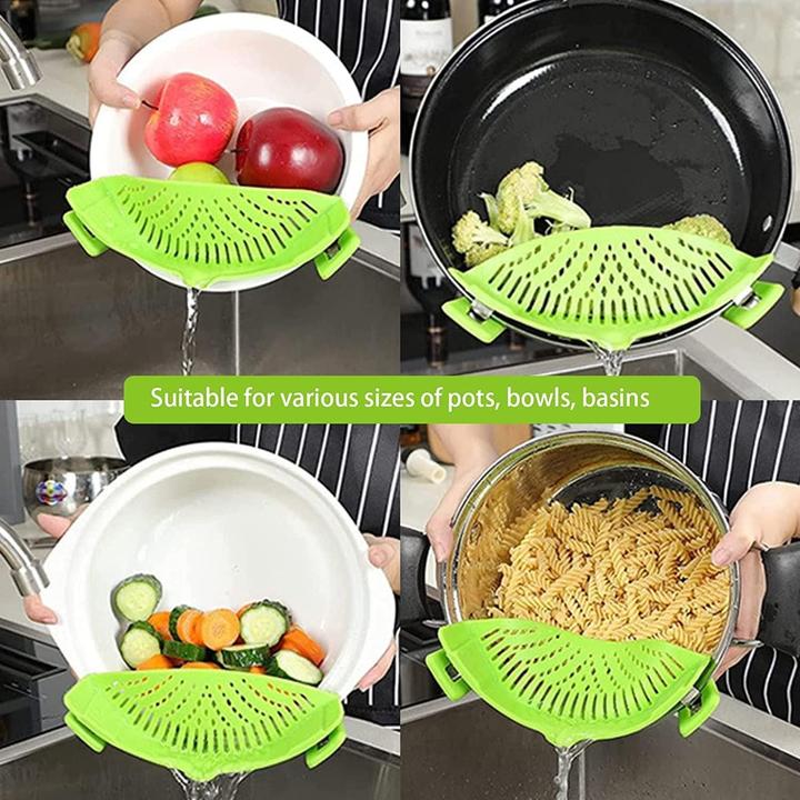 Produktbild ASMI Universelles, hitzebeständiges Clip-on-Silikon Abtropfsieb (Kunststoff)