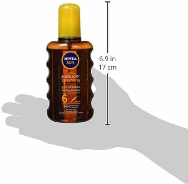 Immagine prodotto NIVEA Olio solare spray Spf 6 200ml (Olio abbronzatura, Fino a SPF 10, 200 ml, 0.10 g)