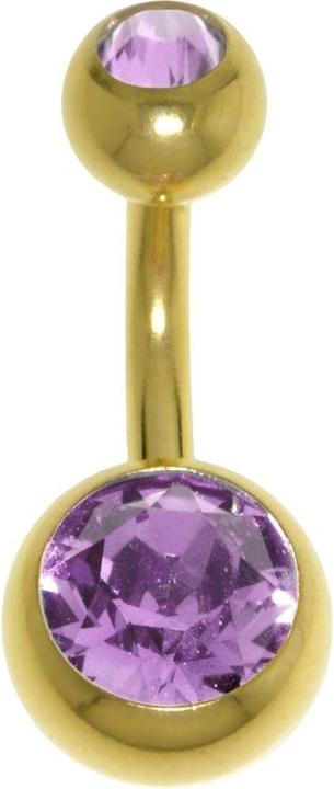Immagine prodotto Bijouteria Piercing ventre (Rivestimento in PVD (colore oro), Acciaio chirurgico 316L, Cristallo premium)