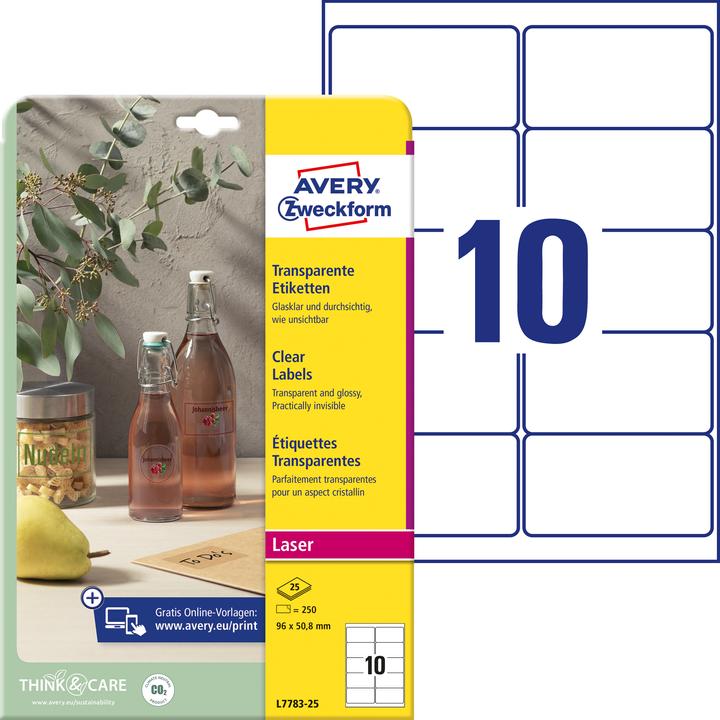 Avery Crystal clear labels