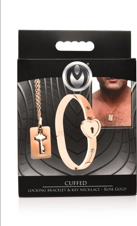 Immagine prodotto Frisky Bracciale con chiusura a polsino e collana con chiave - Oro rosa