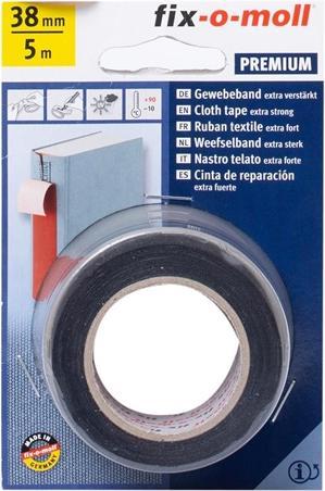 Image du produit Fix-o-moll Ruban tissé noir 5 m x 38 mm (38 mm)