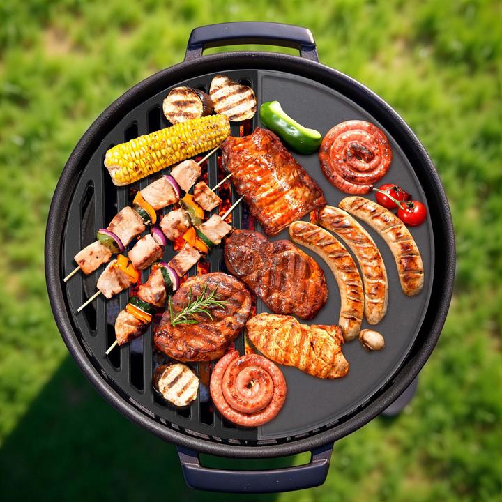 Image du produit Wiltec 2x Gusseisen Grillrost und Grillplatte Grill Rost Grillzubehör BBQ Gussrost
