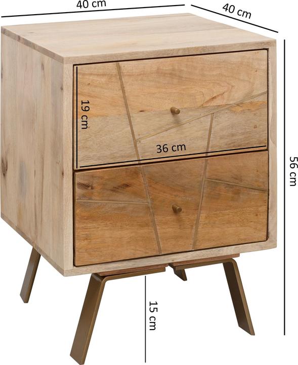 Actual product image FineBuy Bedside table (40 x 40 x 56 cm)