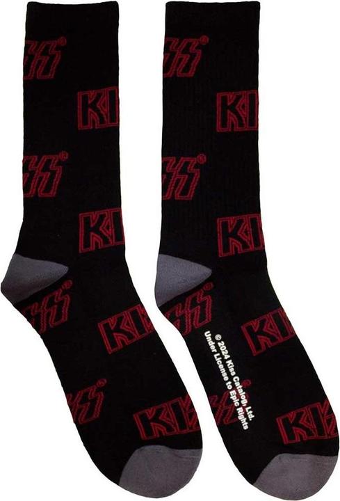 Actual product image KISS Unisex Adult Logo Terrycloth All-Over Print Socks (40.5 - 45.5)
