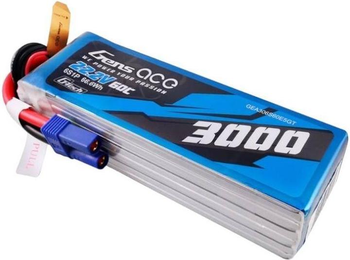 Produktbild Gens Ace G-Tech 3000mAh 22.2V 60C 6S1P Lipo Battery Pack with EC5 plug (22.20 V, 3000 mAh)